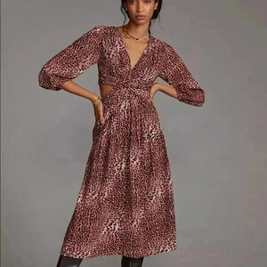 Anthropologie Ranna Gill Cut-Out Midi Dress